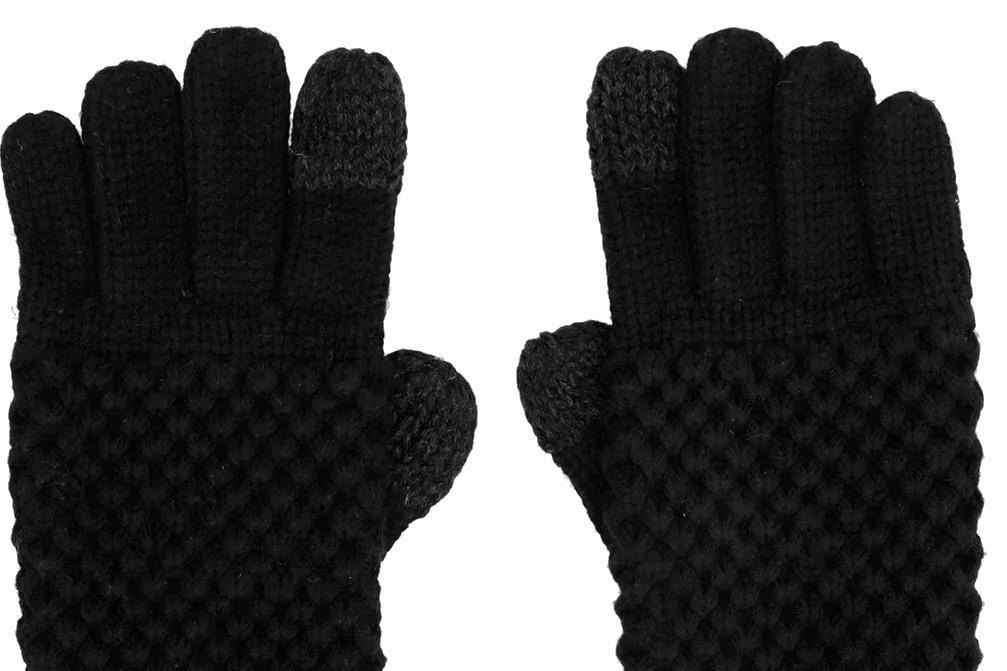 Guantes de Punto Negros Mujer Anekke 41472-011 | Guantes Invierno Suaves y Cálidos