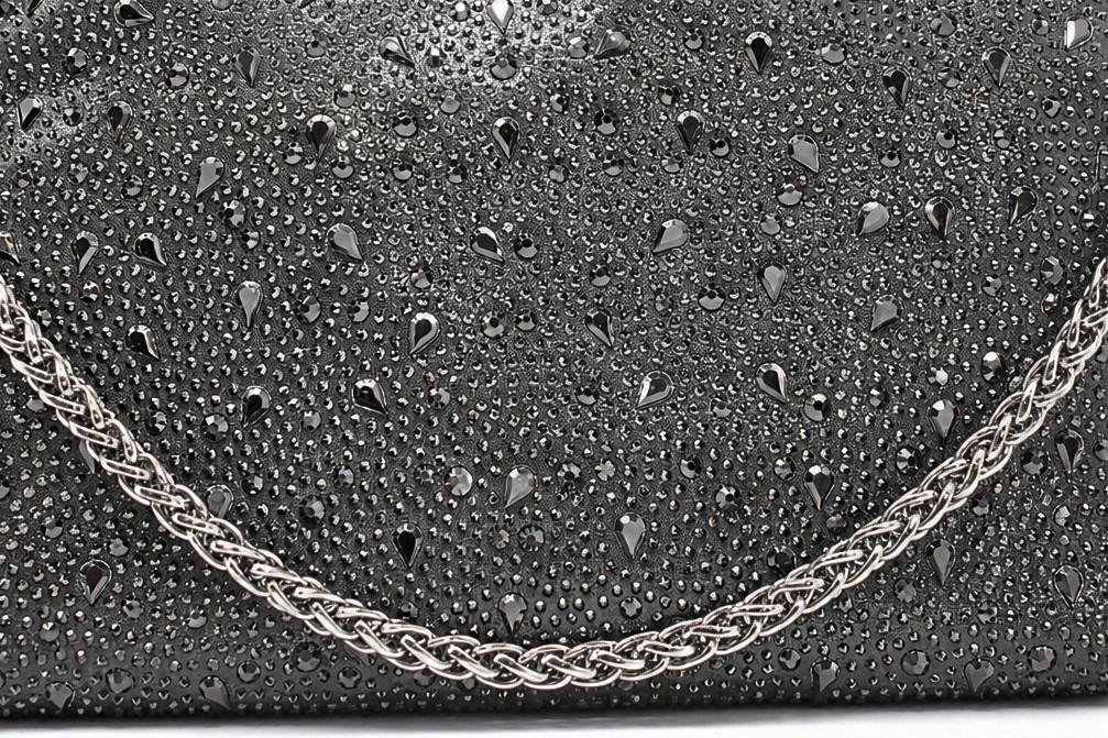 Bolso de Fiesta Negro Mujer Menbur AMB1101 con Pedrería