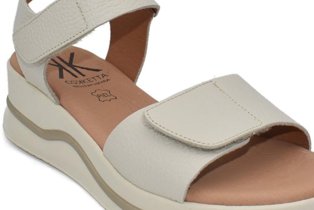 Sandalias Deportivas Cokketa 923 Beige Mujer | Piel, Plantilla Gel y Máximo Confort