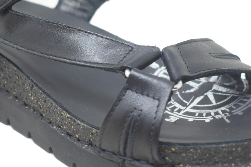Sandalias mujer Walk & Fly Almada 51120 negras | Sandalias de piel cómodas y ligeras