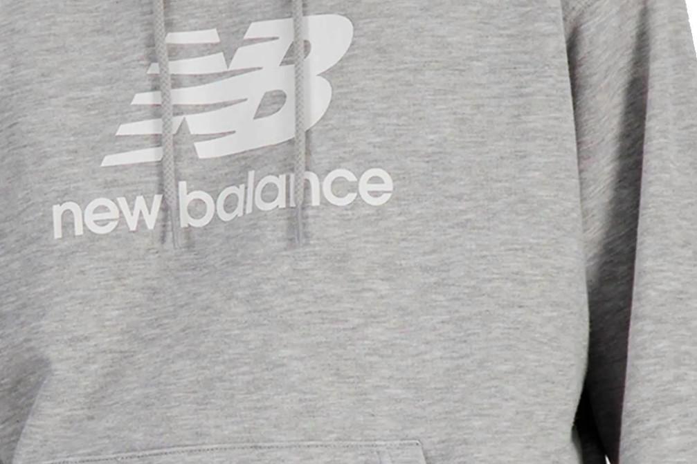 Sudadera con capucha New Balance MT41505 Gris Hombre Sport Essentials Fleece Logo Hoodie