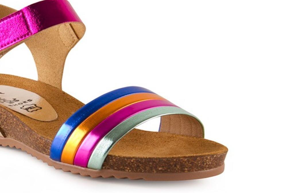 Sandalias con cuña bio Fiordi 2144 multicolor para mujer