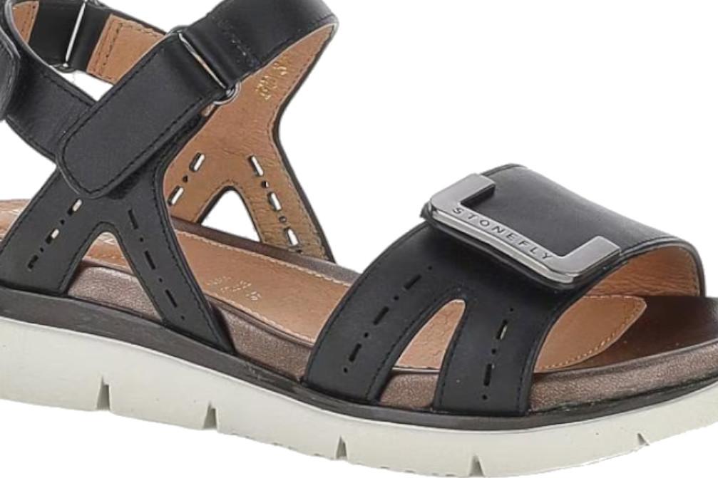 Sandalias planas Stonefly 223657 Elody 24 en negro para mujer