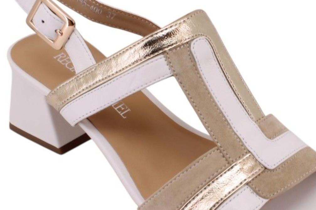 Sandalias de tacón Regarde Le Ciel Amalia-06 en blanco para mujer