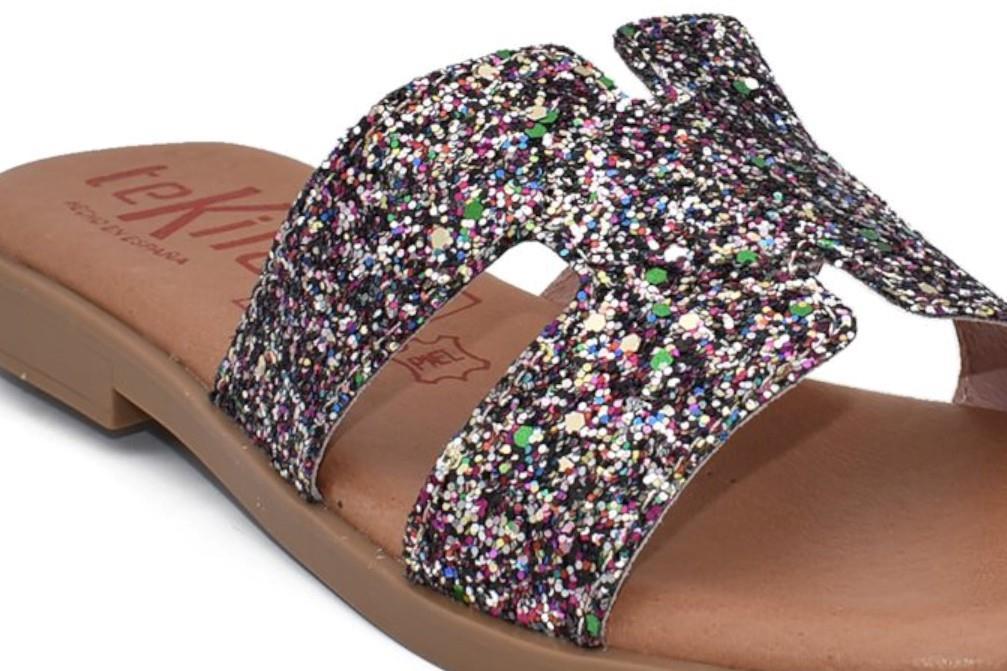 Sandalias planas de pala Tekila 141 en multicolor