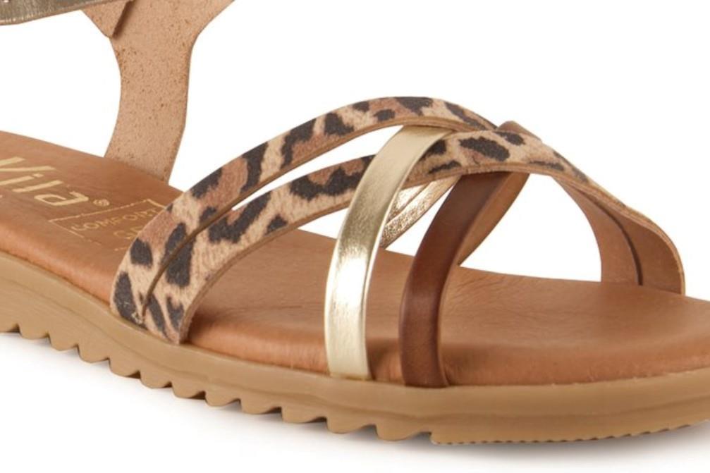 Sandalias planas Tekila 13153 leopardo para mujer