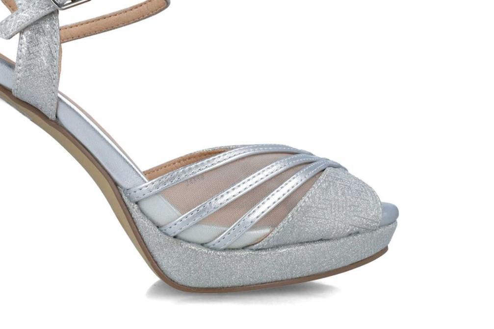Sandalias de tacón alto Menbur CARMENTA 24350 en plata para mujer