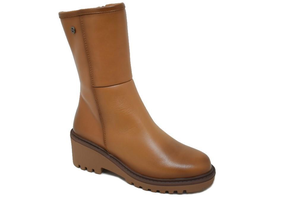 Botas con cuña Porronet 4668 en cuero para mujer