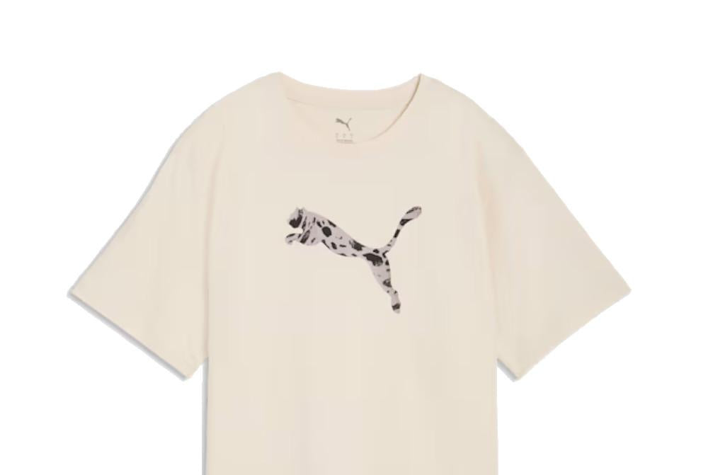 Camiseta holgada PUMA Essentials Graphics Animal para mujer beige 691821