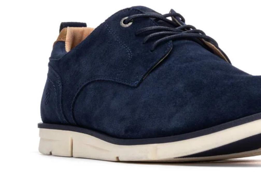 Zapato con cordones Carmela 163901 en azul marino| Zapato Casual de Serraje con Suela Antideslizante y Plantilla Extraíble