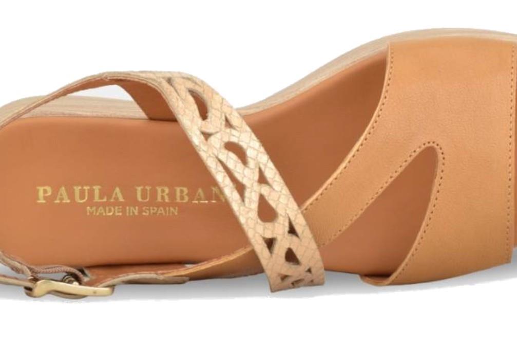 Sandalias planas Paula Urban 30-723 Sunset en platino