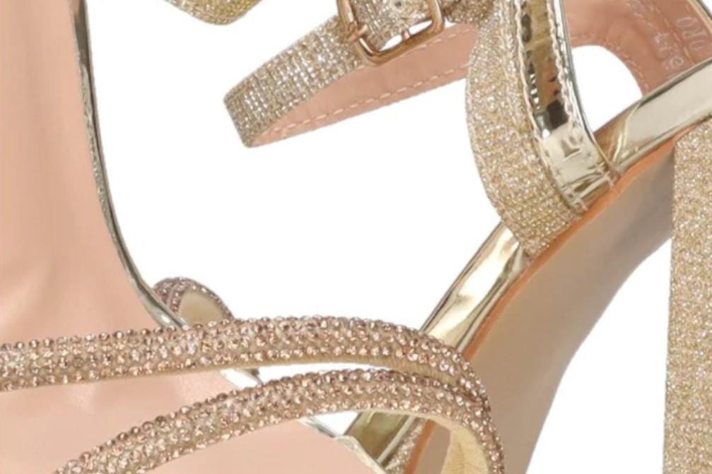 Sandalia con tacón Etika WINEGLASS 91621 en dorado para mujer