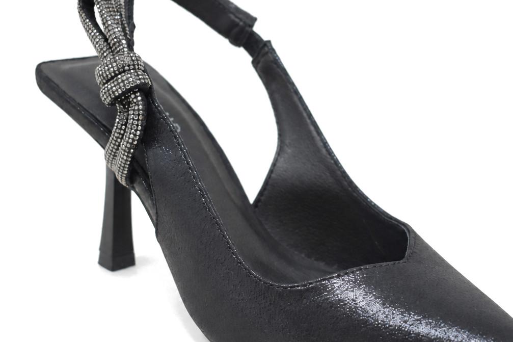 Zapatos de tacón de fiesta Menbur BM768 destalonados negros con pedrería