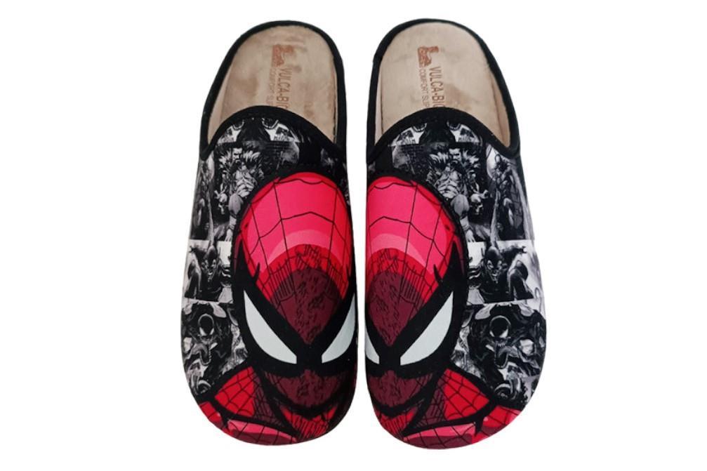 Zapatillas de casa destalonadas estampado de comic Vulca Bicha 1906 en negro