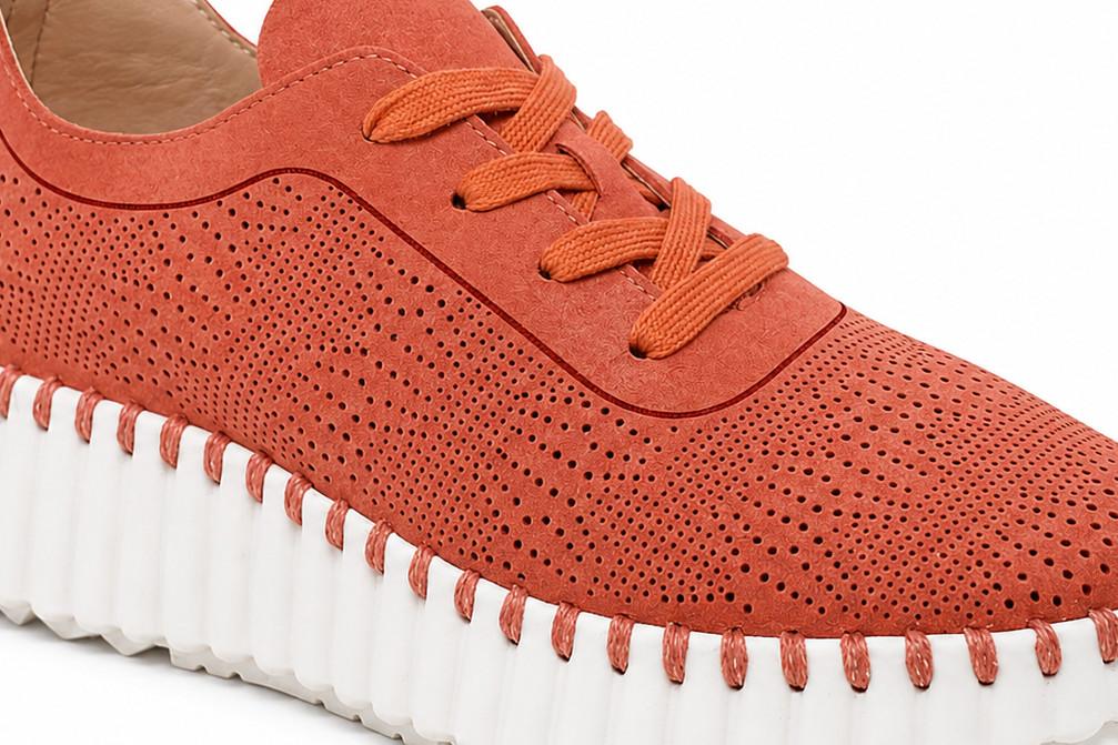 Zapatillas deportivas mujer Walk & Fly Astrid 9837K rojas | Sneakers cómodas con cuña