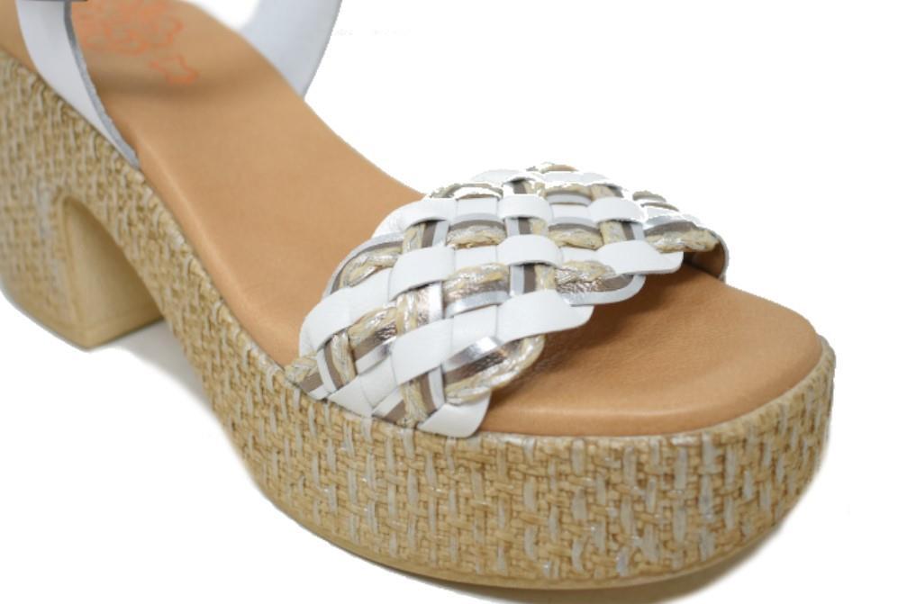Sandalias con tacón Porronet 3175 en blanco para mujer