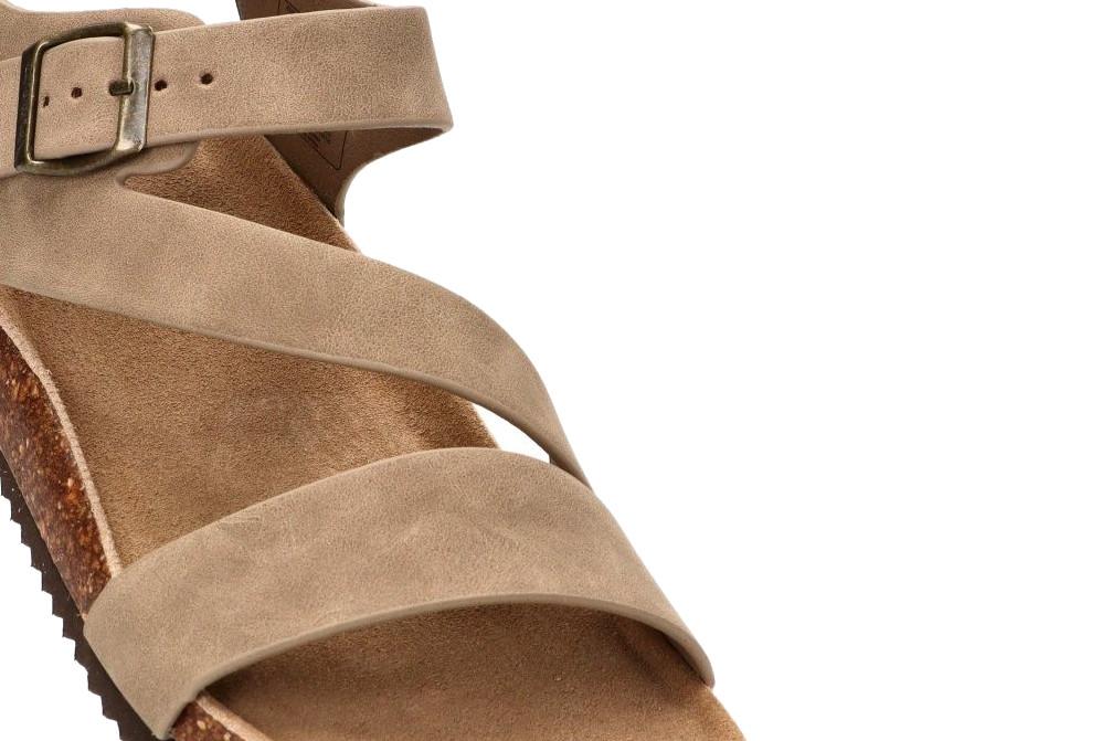 Sandalias bio ETIKA 41021 para hombre en taupe | Sandalia de Tiras con Hebilla