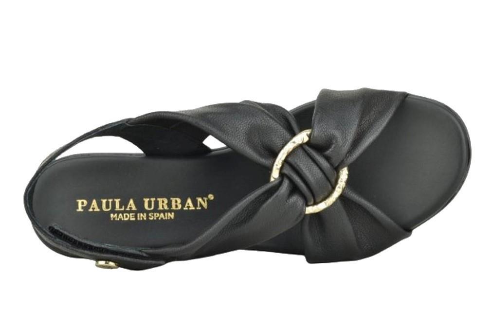Sandalias con cuña Paula Urban 31-613 SUNSET en negro