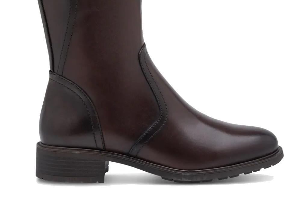 Botas altas Tamaris 25534 para mujer en marrón de piel de tacón bajo