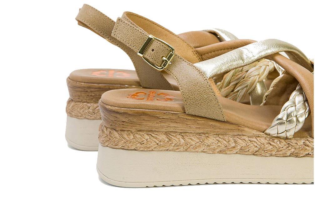 Sandalias con cuña Porronet Flavia 3033 en platino