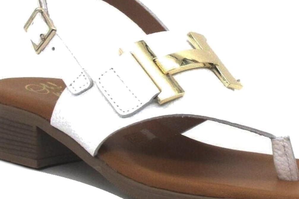 Sandalias de dedo Oh! My Sandals DOYA 5585 en blanco para mujer