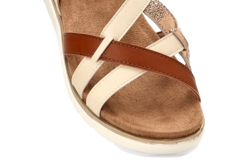 Sandalias deportivas planas ARMONY Bamboleo 40023 Beige – Sandalias Confort Planas con Hebilla para mujer