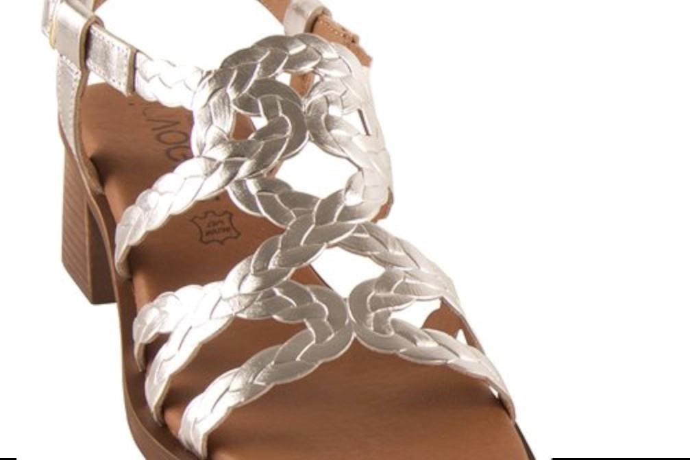 Sandalias de tacón InVogue S-1078 en plata para mujer
