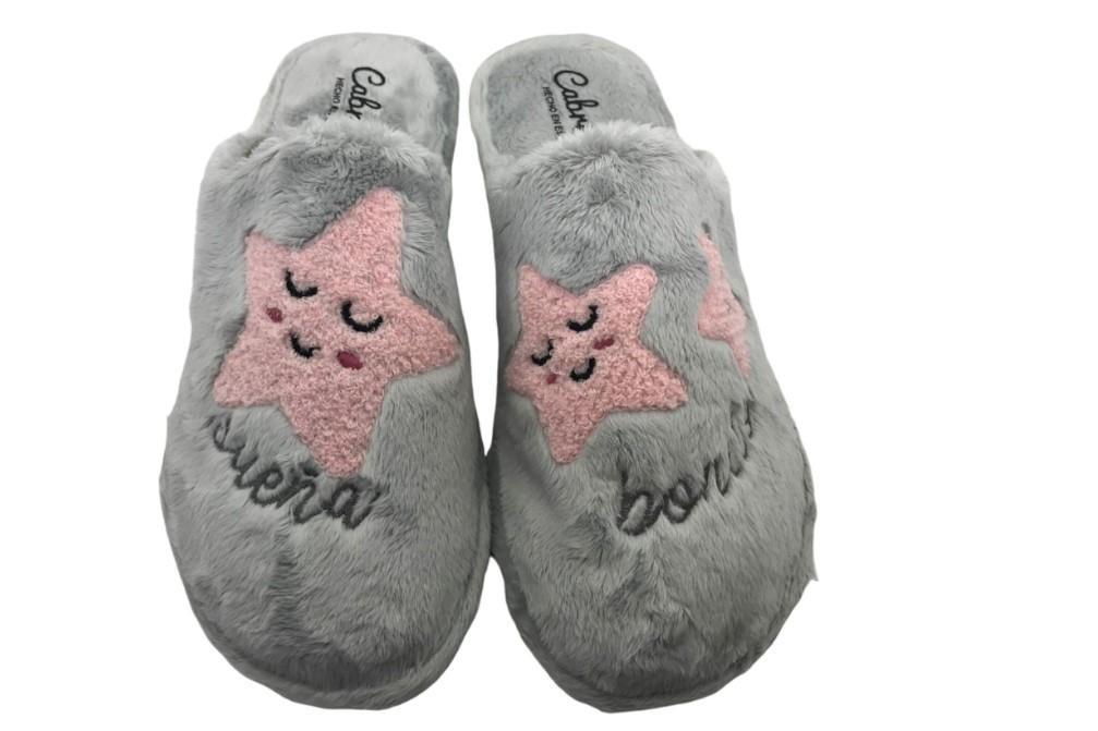 Zapatillas de casa Cabrera 2452 en gris para mujer