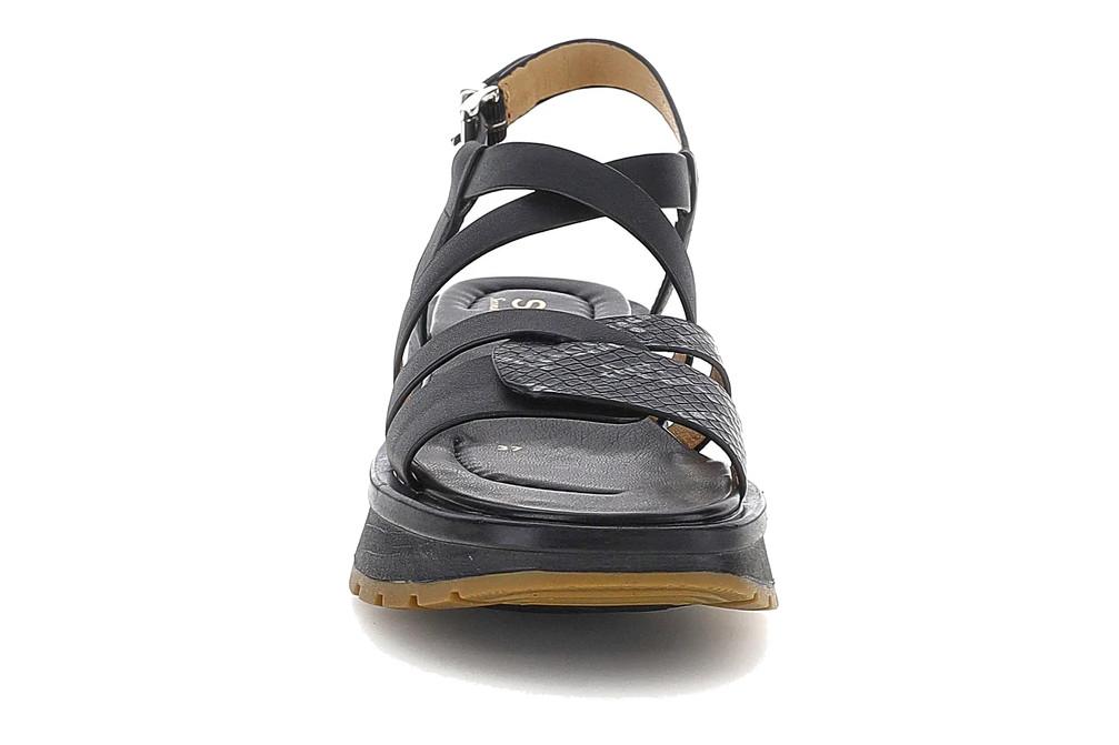 Sandalias de Cuña Stonefly 223692 Star 9 Negro para Mujer en Piel de Becerro | Comodidad y Elegancia