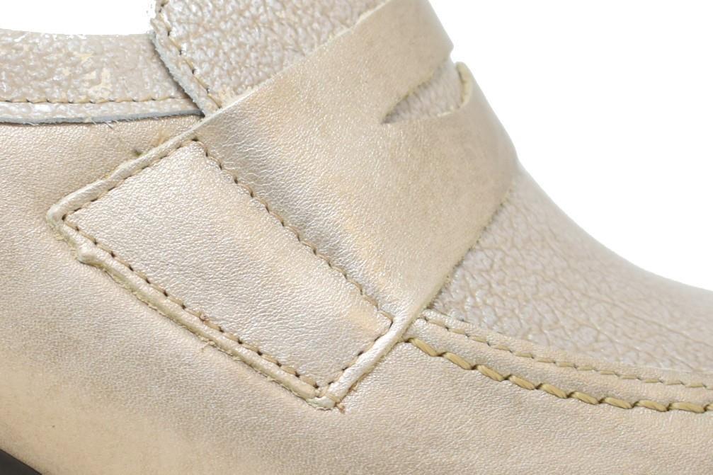 Mocasines con tacón Pitillos 10131 en piedra para mujer