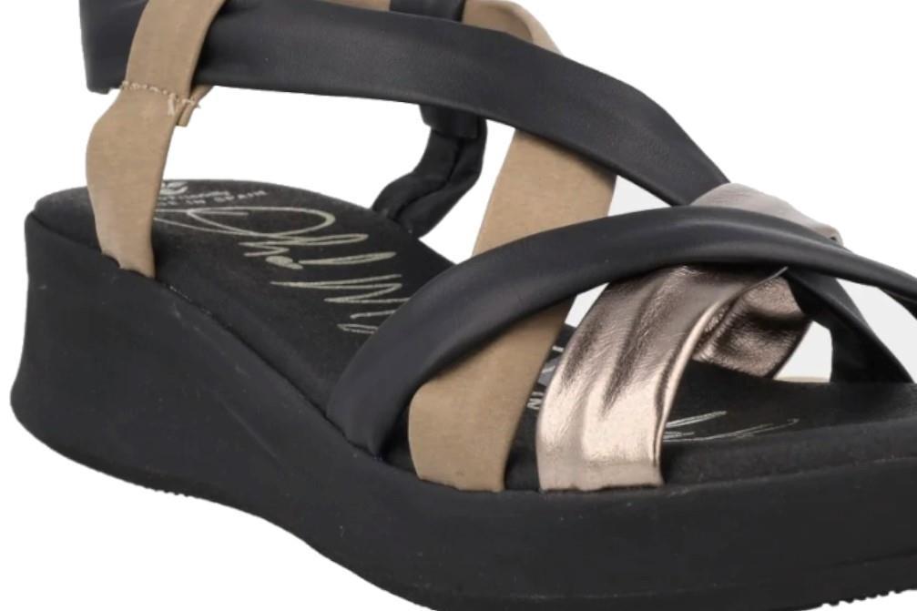 Sandalias con cuña Oh! My Sandals Selene 5655 en negro para mujer