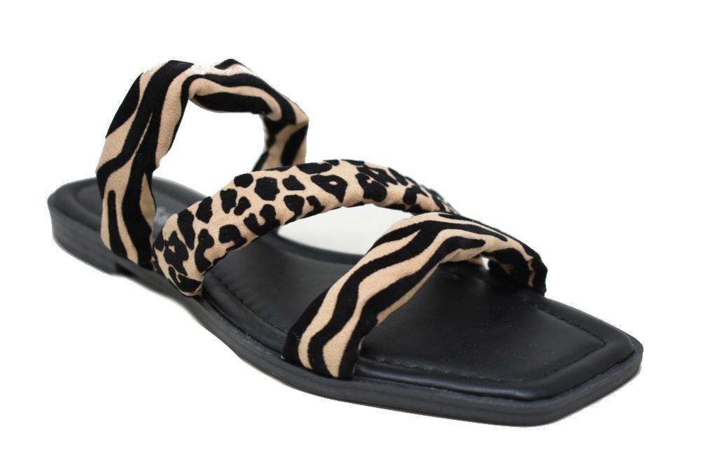 Sandalias planas Isteria 22088 animal print para mujer
