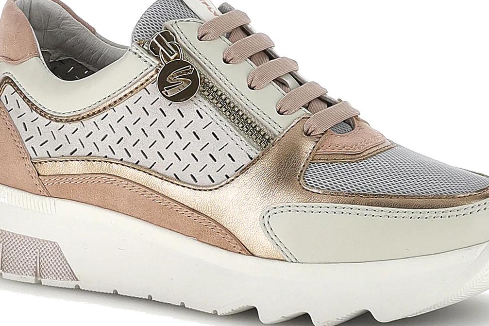 Zapatillas deportivas Stonefly Spock 50 Rosa con cremallera lateral y plantilla Blusoft Memory