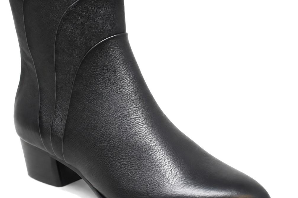 Botines de piel negros con tacón bajo Regarde le Ciel Lori-01 para mujer