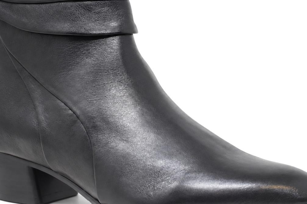 Botines de piel negros con tacón bajo Regarde le Ciel Lori-03 para mujer