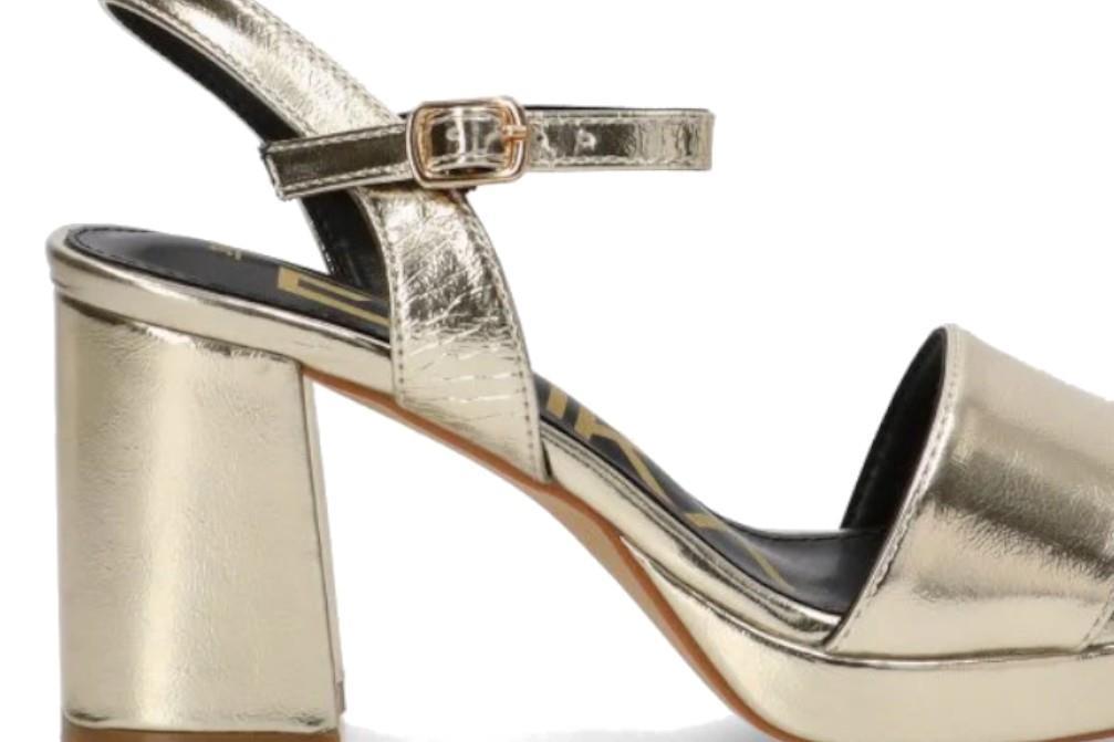 Sandalias de tacón Etika Murada en oro para mujer