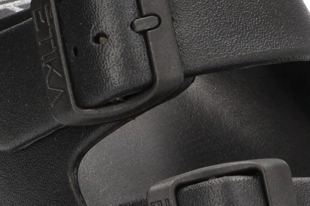 Sandalias Bio de Goma ETIKA SKIROS 10075 Negras para Mujer con Doble Piso - Chanclas de piscina