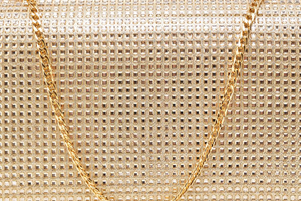 Bolso de Fiesta Dorado Mujer Menbur AMB2400 con Cadena