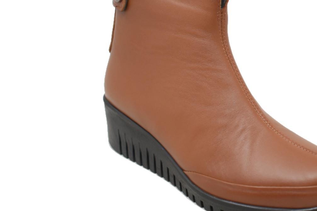 Botines con cuña Erase 9682 en cuero para mujer