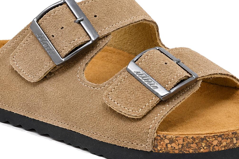 Sandalias Bio Hombre Isteria 1001 taupe| Sandalias Anatómicas con Doble Hebilla