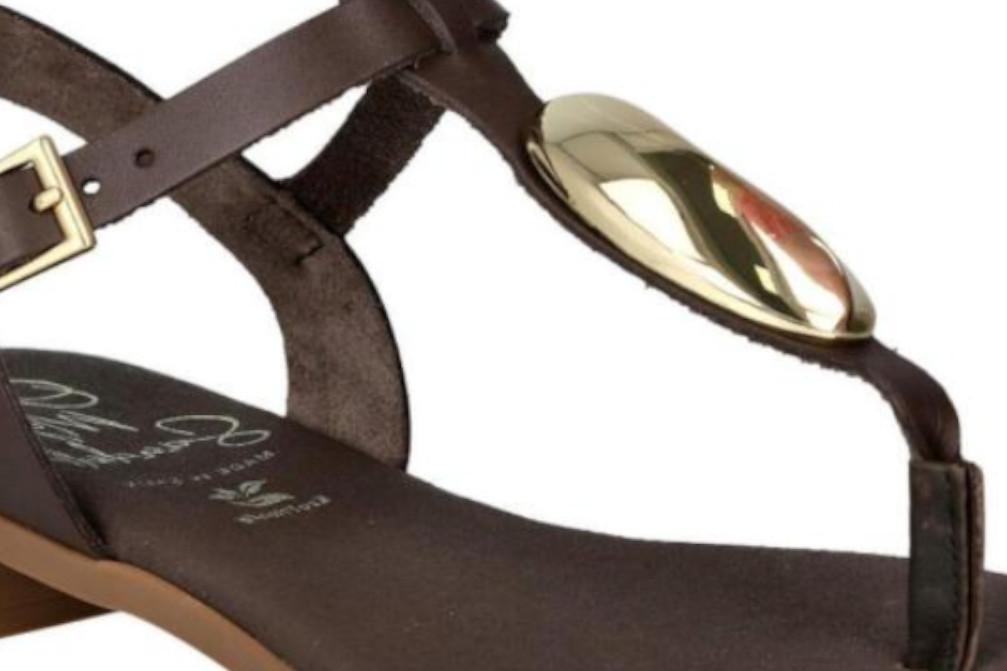 Sandalias esclavas de Piel Oh! My Sandals 5864 marrón para mujer – Sandalias de dedo y Correa Ajustable