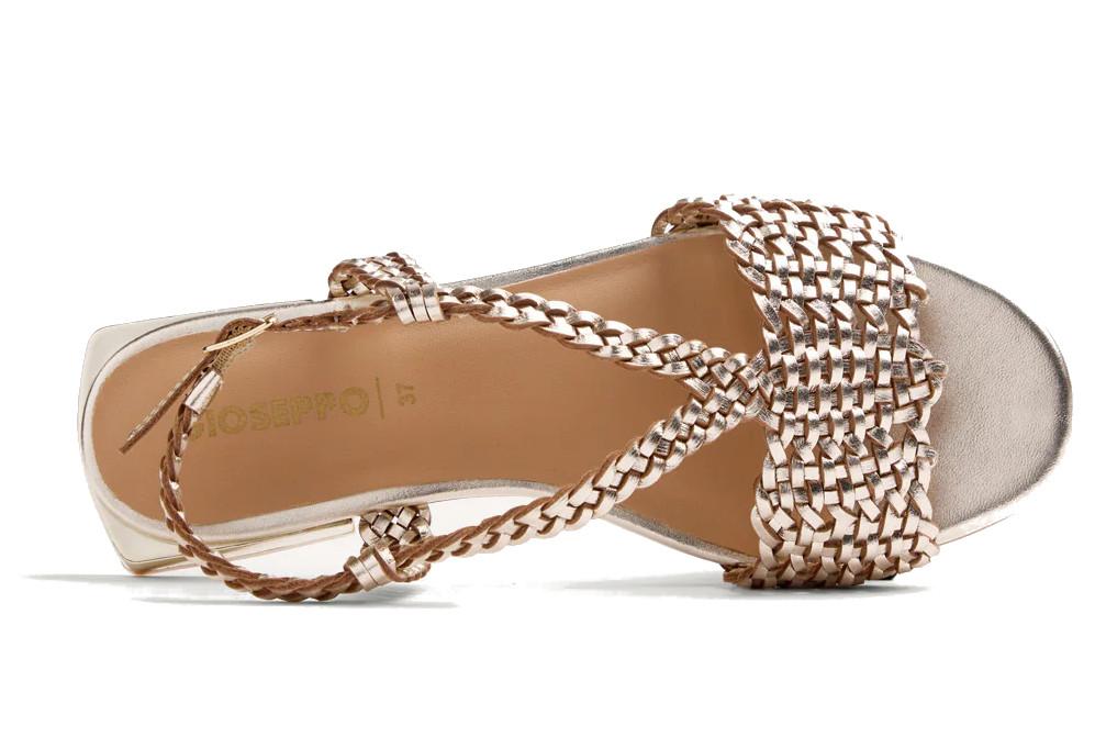 Sandalias de Piel Trenzada Gioseppo Kitunda 79224 Platino para Mujer