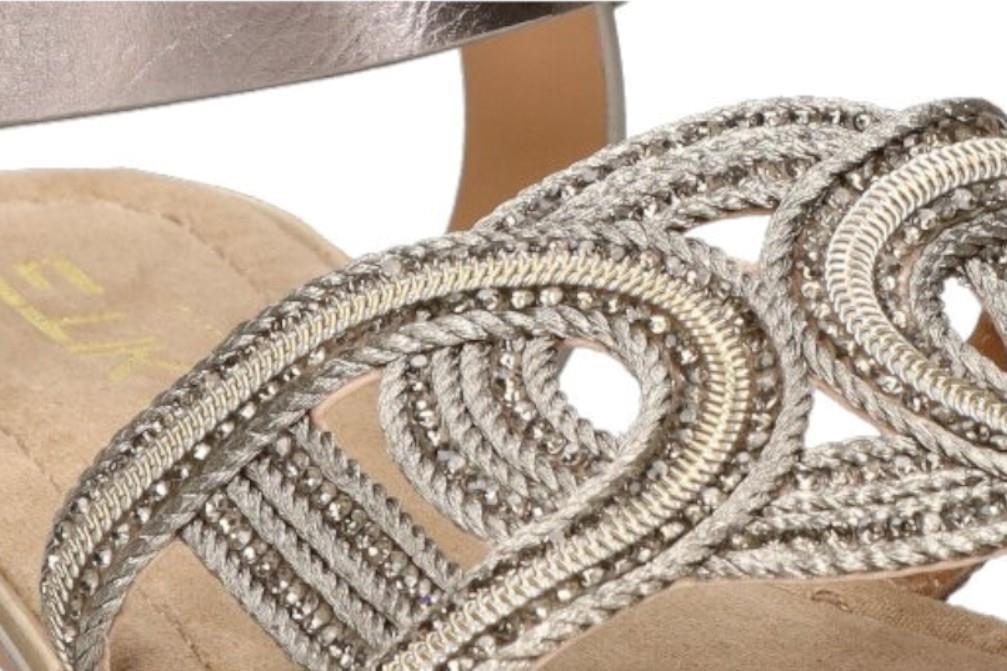 Sandalias planas Etika 10017 en plomo para mujer
