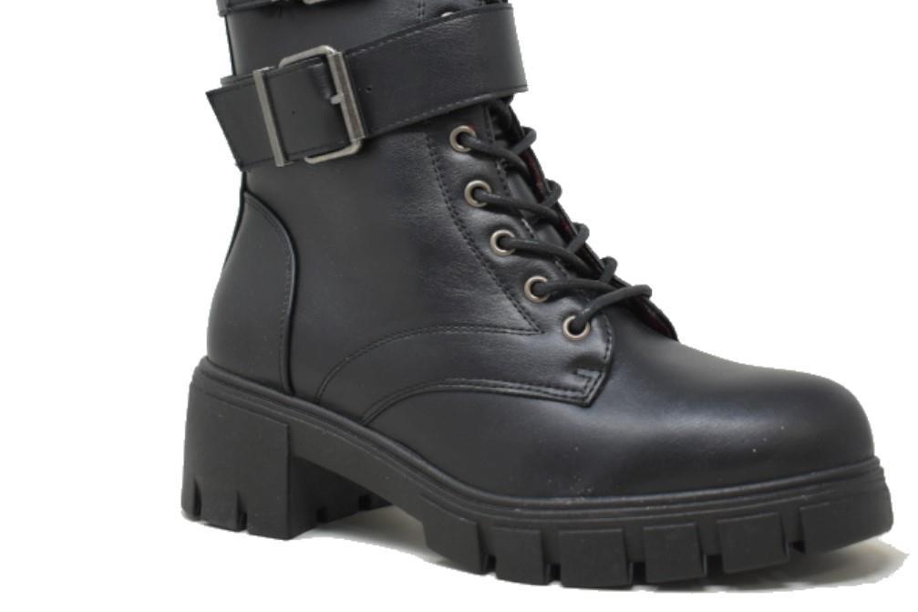 Botines militares Isteria 21241 en negro para mujer