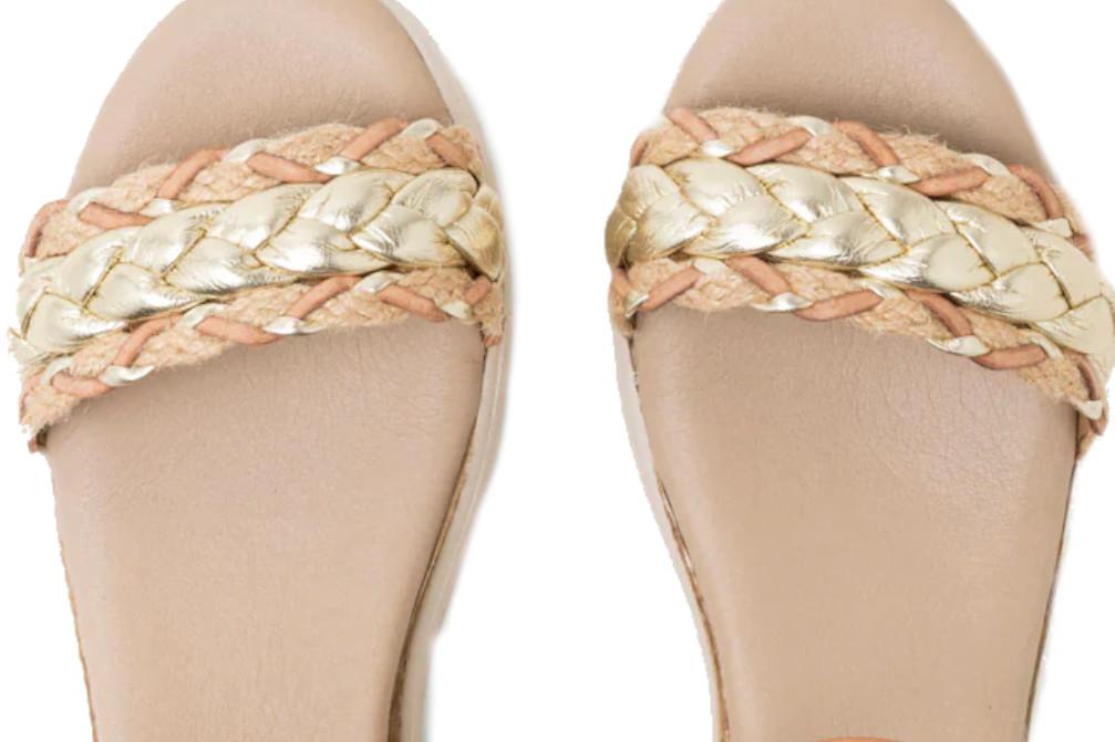 Sandalias de Cuña baja Porronet Flavia Mujer Piel Taupe