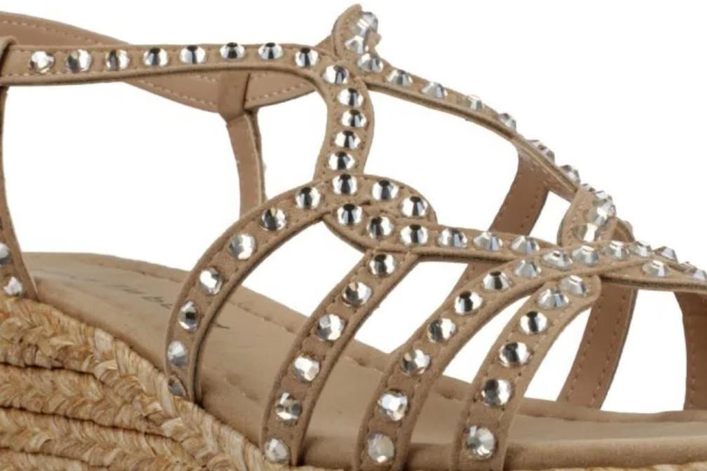 Sandalias de Cuña Alma en Pena V2650753 Siena en arena de mujer con Pedrería