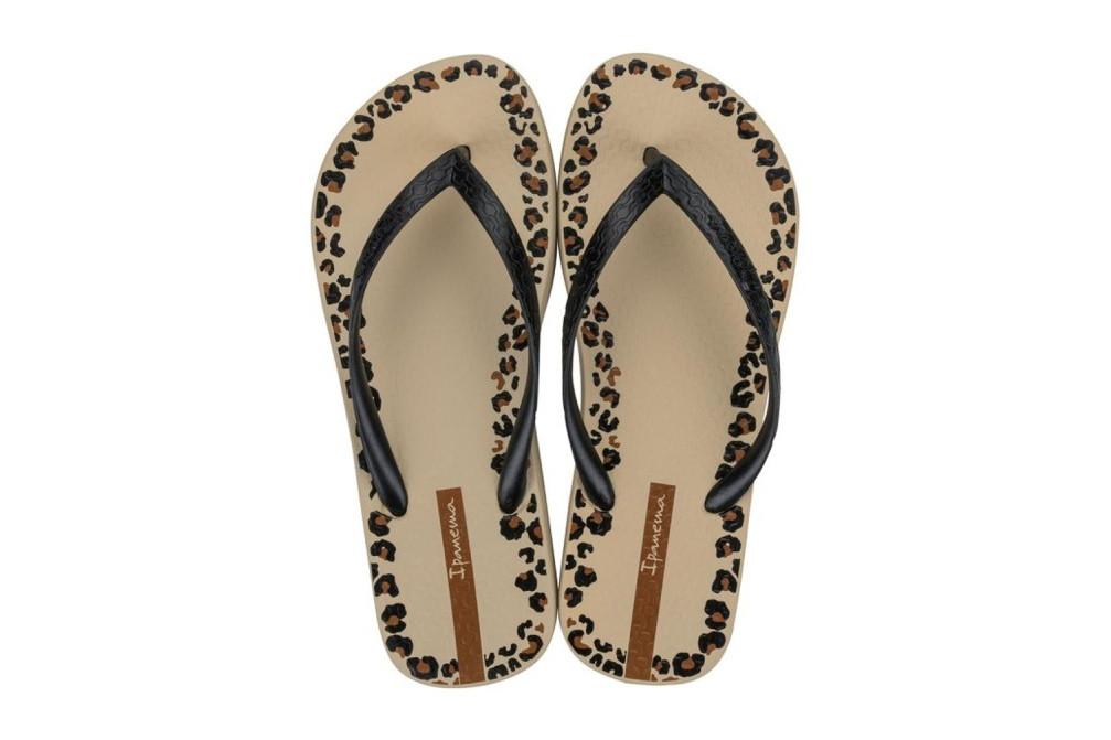 Chanclas de dedo Ipanema Day FEM IP27321 Beige para Mujer | Sandalias Planas con Estampado Floral y Animal Print