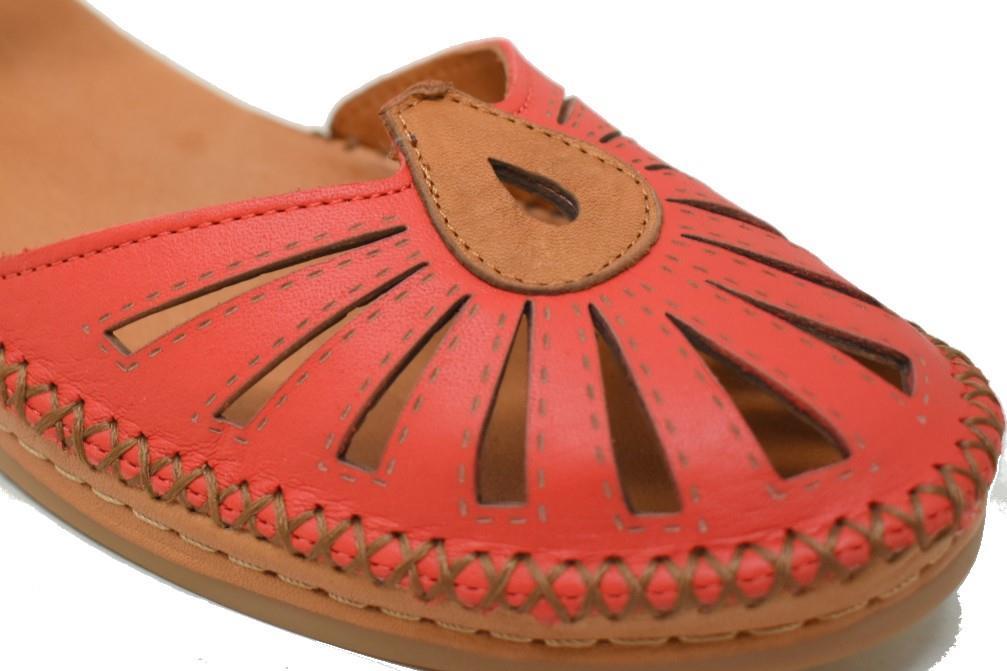 Sandalias semi-cerradas Erase 383-178 en rojo para mujer