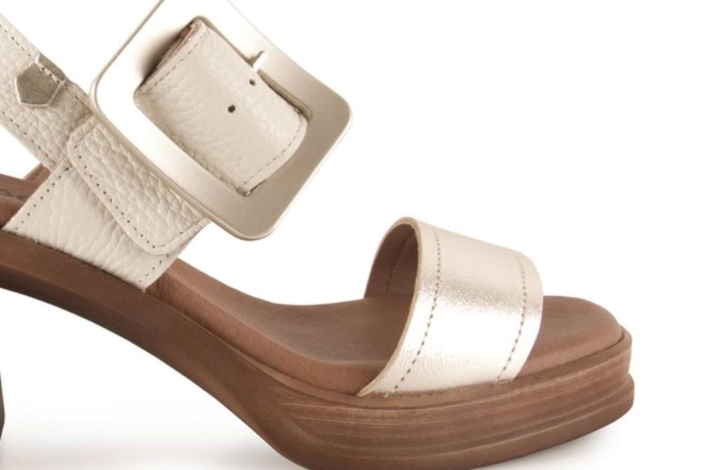 Sandalia con tacón Invogue S-40 platino para mujer