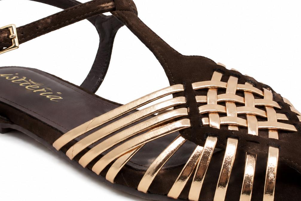 Sandalias Cangrejeras ISTERIA 1089 Marrón para mujer | Sandalia Plana Cómoda y Casual